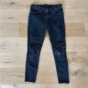 Ksubi - Men's Distressed Ripped Skinny Jeans in Black